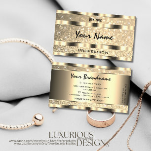 Luxus Gold Leuchtende Glitzer Sterne Verziert Gold Visitenkarte