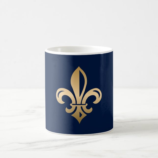 Luxus Gold Lilie Navy Kaffeetasse (Mittel)