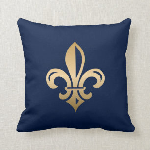 Luxus Gold Lilie Navy Kissen