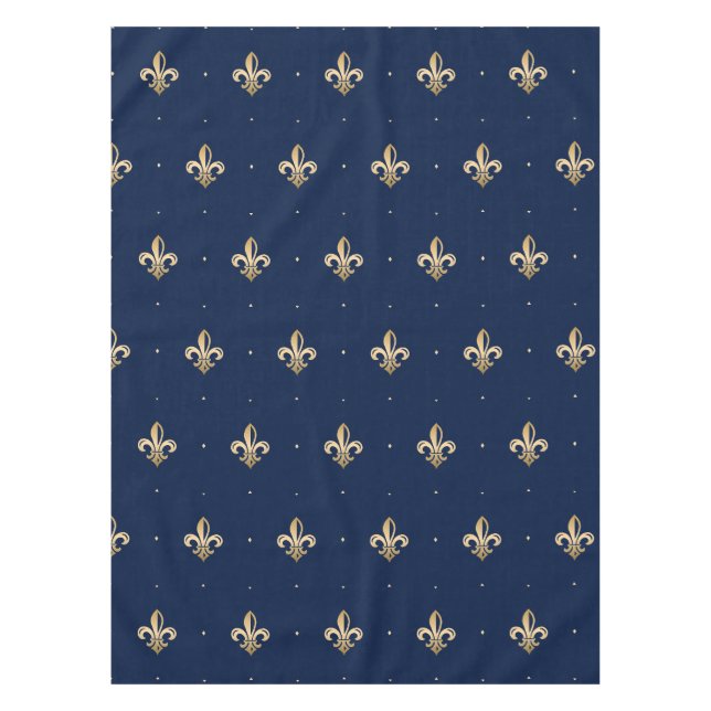Luxus Gold Lilie Navy Tischdecke (Vorderseite)