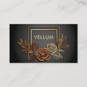 Luxus Gold Linien Kunst Rose Blumen Mitternacht Sc Visitenkarte