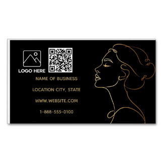 Luxus-Gold-Linienkunst-QR-Code-Geschäftskarte Magnetische Visitenkarte
