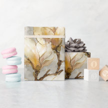 Luxus Gold Magnolie Perle Wasserfarbenmuster