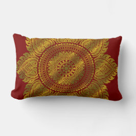 Luxus-Gold-Mandala-Rot-Wurfkissen Lendenkissen