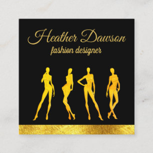 Luxus Gold   Mannequin   Mode-Designer Quadratische Visitenkarte