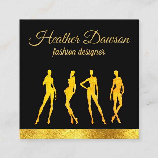Luxus Gold | Mannequin | Mode-Designer Quadratische Visitenkarte (Vorderseite)