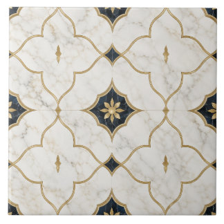 Luxus Gold Marmor Effekt - Geometrisches Muster Fliese