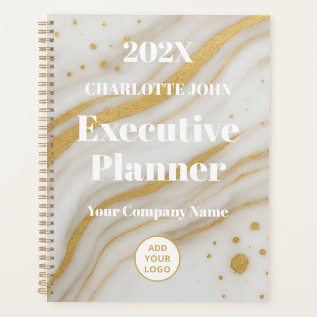 Luxus-Gold-Marmor-Vorstand 2026 Planer (Vorderseite)