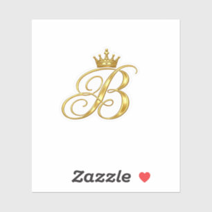 Luxus-Gold-Monogramm-Buchstabe B Royal Crown Aufkl Aufkleber