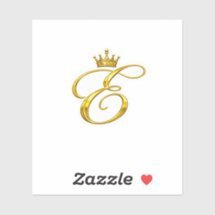 Luxus-Gold-Monogramm-Buchstabe E Royal Crown Aufkl Aufkleber