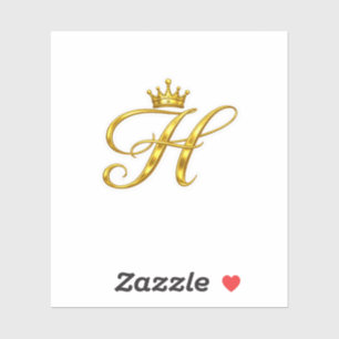 Luxus-Gold-Monogramm-Buchstabe H Royal Crown Aufkl Aufkleber