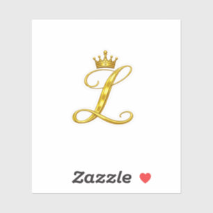 Luxus-Gold-Monogramm-Buchstabe L Royal Crown Aufkl Aufkleber
