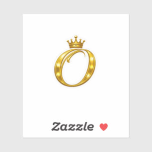 Luxus-Gold-Monogramm-Buchstabe O Royal Crown Aufkl Aufkleber