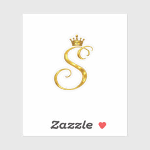 Luxus-Gold-Monogramm-Buchstabe S Royal Crown Aufkl Aufkleber