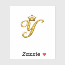 Luxus-Gold-Monogramm-Buchstabe Y Royal Crown Aufkl