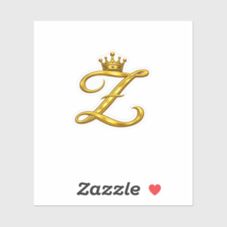 Luxus-Gold-Monogramm-Buchstabe Z Royal Crown Aufkl Aufkleber
