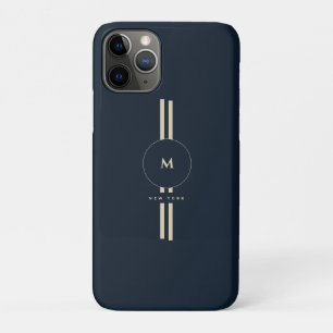 Luxus-Gold-Monogramm-Initial-Midnight-Navy-iPhone Case-Mate iPhone Hülle
