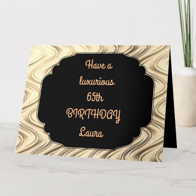 Luxus Gold Personalisiert 65. Geburtstag Karte (Vorderseite)