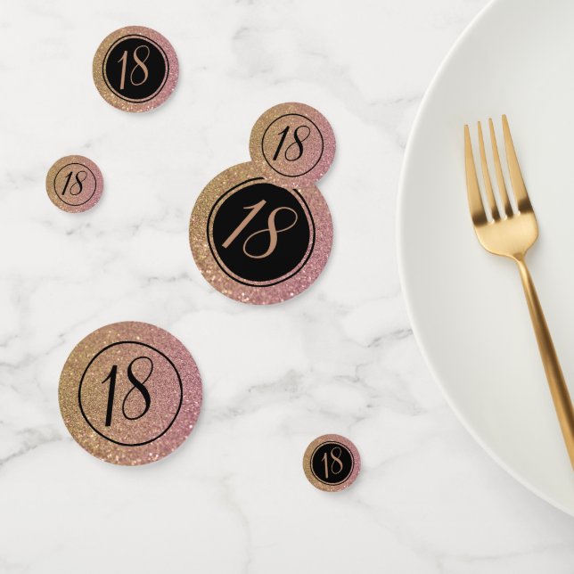 Luxus Gold Pink Glitzer Geburtstagszeit Konfetti (Gruppe)