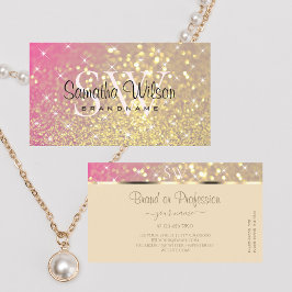 Luxus Gold Pink Lila Glitzer Stars und Initialen Visitenkarte