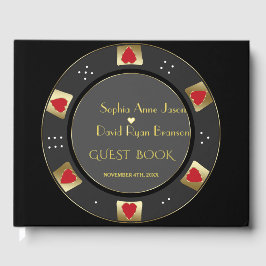 Luxus Gold Poker Chip Casino Hochzeit Gästebuch