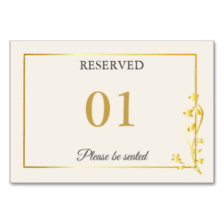 Luxus-Gold-Reservierungstafel-Schild Elegant Tischnummer