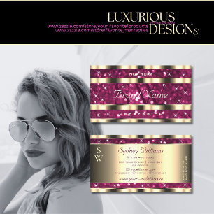 Luxus Gold Rosa Glanz Glitzer Sterne Monogramm Visitenkarte