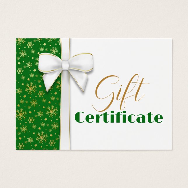 Luxus Gold Schneeflocken Weihnachten Weißer Bow Gr (Vorderseite)