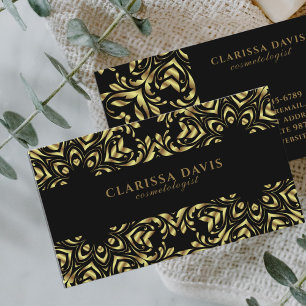 Luxus Gold Schwarz Elegante Olivenweg Barock Visitenkarte