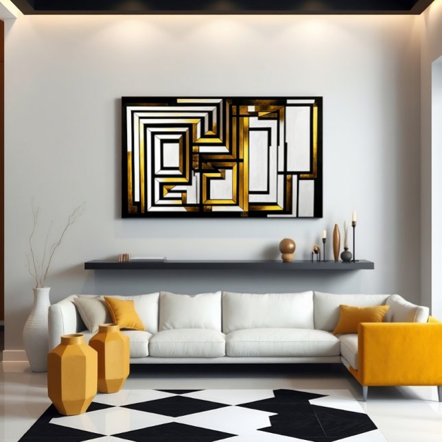 Luxus Gold Schwarz Geometrischer Deco Poster (Von Creator hochgeladen)