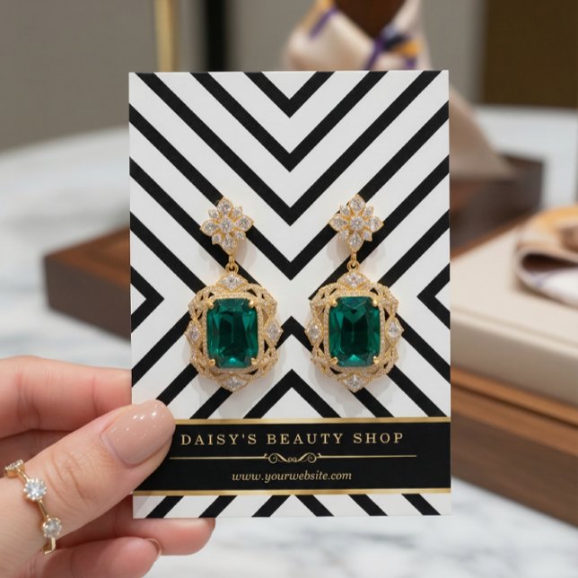 Luxus Gold Schwarz-weiß Earring Display Cards (Von Creator hochgeladen)