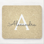 Luxus Gold Sparkle Glitzer Monogram Name Mousepad<br><div class="desc">Luxury Gold Sparkle Glitzer Monogram Name Mousepad. Dieses Mousepad kann auf Ihren Vornamen angepasst werden.</div>