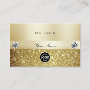 Luxus Gold Sparkling Glitzer mit Logo Modern Visitenkarte