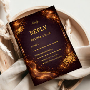 Luxus-Gold-Sparkling-Welle RSVP Karte