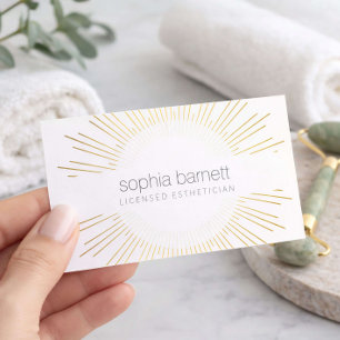 Luxus Gold Sunburst Kosmetikerin Logo Visitenkarte