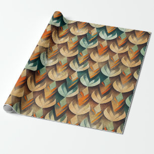 Luxus-Gold-Teal-Art-Deco-Abstraktes Muster Geschenkpapier