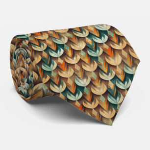 Luxus-Gold-Teal-Art-Deco-Abstraktes Muster Krawatte