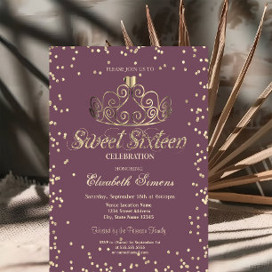 Luxus-Gold-Tiara-Diamanten Prinzessin Sweet 16 Einladung