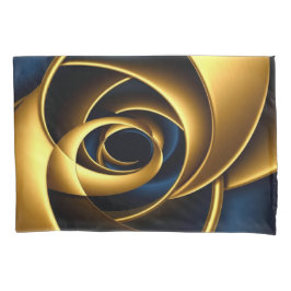 Luxus Gold und Marineblau Spiral abstrakt Elegant Kissenbezug