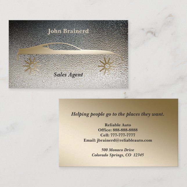 Luxus Gold und Sapphire Auto Business Card Visitenkarte (Vorne/Hinten)
