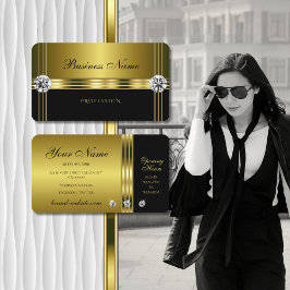 Luxus Gold und Schwarz mit glatter Diamant Visitenkarte