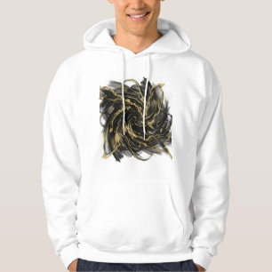 Luxus Gold und schwarze abstrakte Marmor-Tintenstr Hoodie