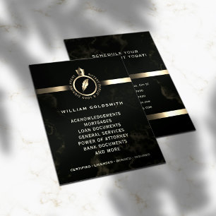 Luxus gold und schwarzer Marmor Notar Flyer