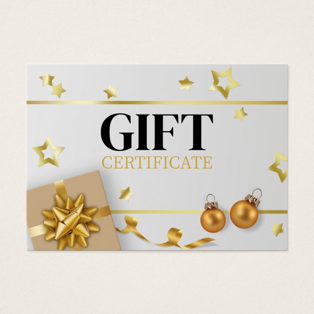 Luxus Gold Weihnachtsball Stars Ribbon Geschenkkar (Vorderseite)