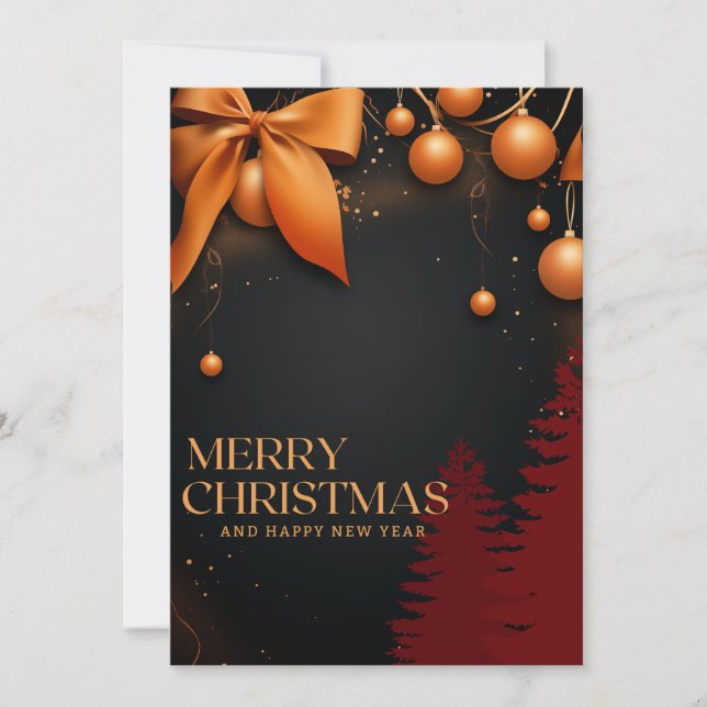 Luxus Gold Weihnachtsschmuckkarte Einladung (Vorderseite)