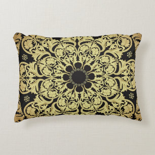 Luxus Gold Wirbel Blumenhintergrund Dekokissen