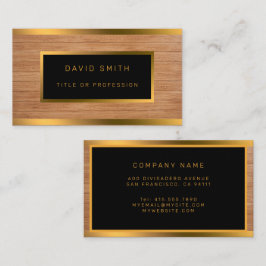 Luxus Gold Wood Modern Visitenkarte