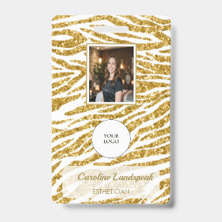 Luxus-Gold-Zebra-Glitterdruck-Foto-ID-Ausweis Ausweis