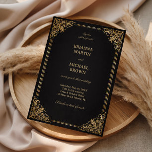 Luxus-Gold-Zierrahmen Einladung