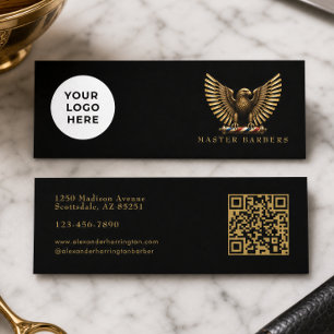 Luxus-Goldadler-Friseursalon-Logo-Friseur Mini Visitenkarte